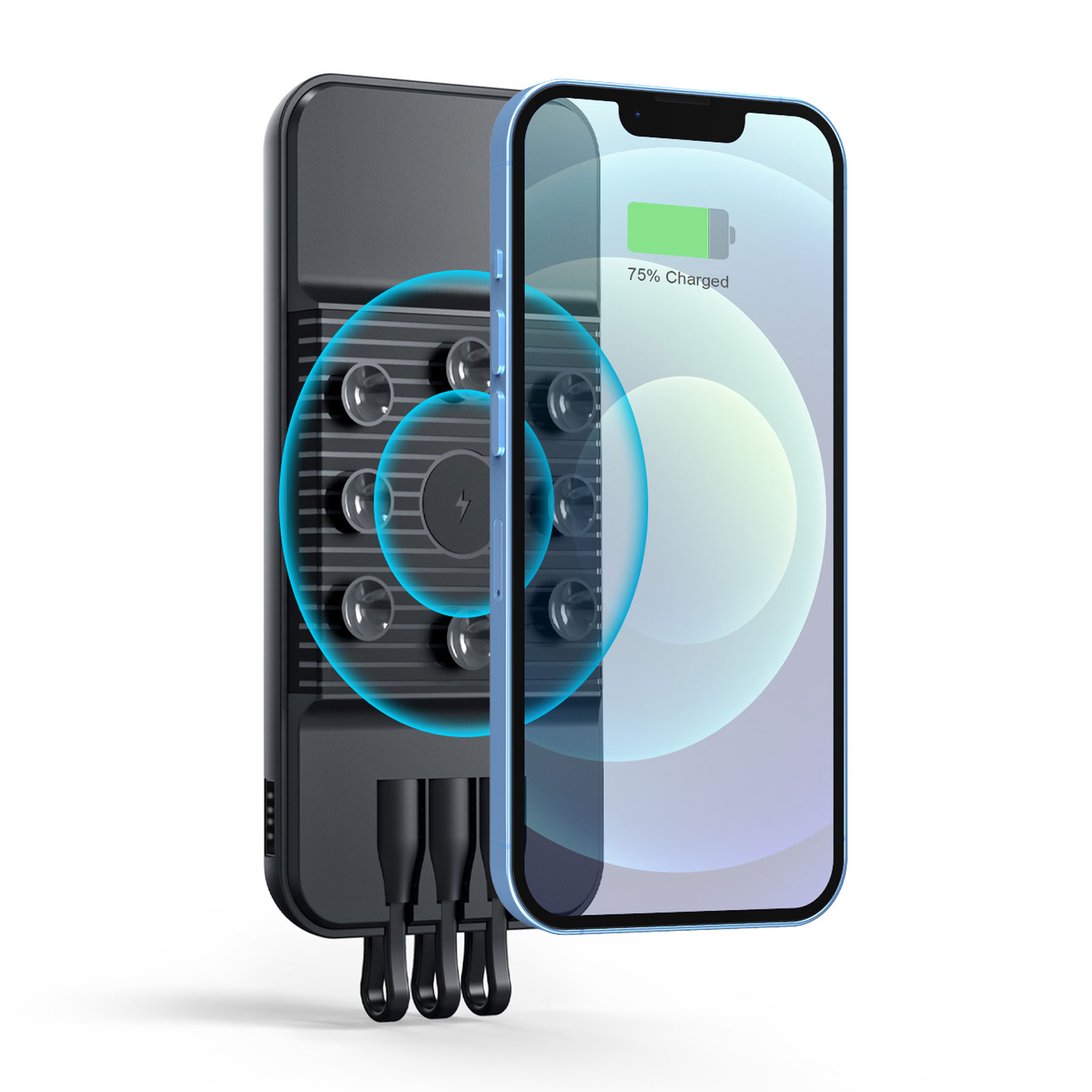 ÇİRİŞ 10.000 MAH SİYAH WIRELESS STANDLI POWERBANK - Görsel 4