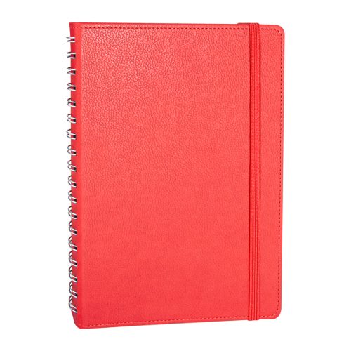 SÖĞÜTÖZÜ KIRMIZI SPİRALLİ TARİHSİZ DEFTER (17X24 CM)